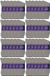 48 Bulk Yacht & Smith Women's Cotton Gray Crew Socks