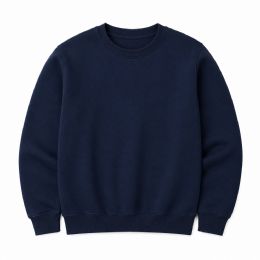 24 Bulk Youth Cotton Crew Neck Sweat Shirt Navy Blue Size Medium