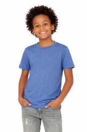 36 Bulk Youth Cotton Short Sleeve T Shirt Baby Blue Youth Size Large