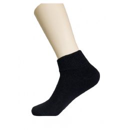 120 Bulk Youth Diabetic Ankle Socks Black Size 9-11