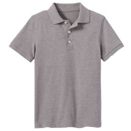 24 Bulk Youth Polo Shirt Heather Grey In Size S