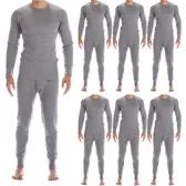 24 Bulk Yacht And Smith Men's Thermal Underwear Set In Black Size